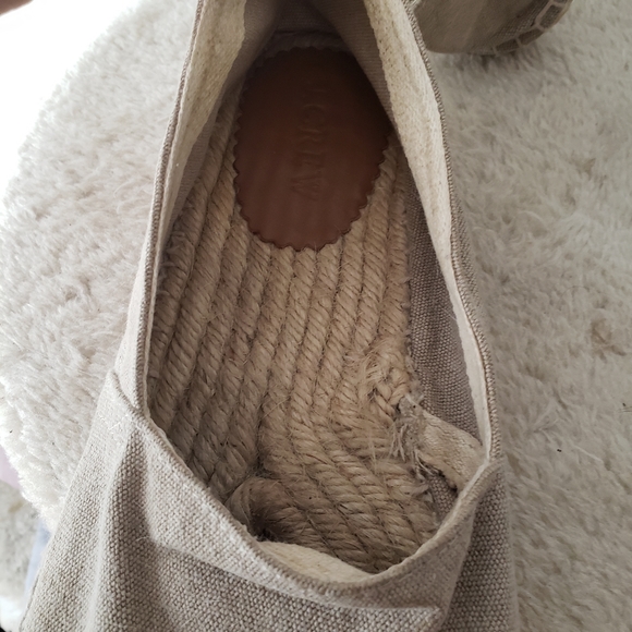 J. Crew Canvas Espadrilles Flats Made In Spain Natural 10 Jute - Picture 4 of 10